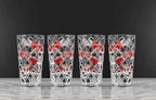 Glaver's Drinking Glasses Set of 4. Tall Highball Glasses. 14oz. Textured Diamond Cut Elegant Drinking Glass Cups- Kitchen Glassware for Water, Iced Tea, Juice, Cocktail.