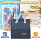 VZZNN 12 Pack Lunch Bags Bulk,Insulated Reusable Lunch Bags with Aluminum for Women Men,Leakproof Tote Large Lunch Box for Office,Work,Beach or Travel(Blue)