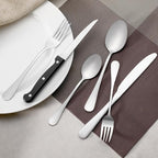 24 Pcs Forks and Spoons Silverware Set, Food Grade Stainless Steel Flatware Cutlery Set for Home, Kitchen and Restaurant, 12 Dinner Fork(8") and 12 Teaspoon(6.7"), Mirror Polished, Dishwasher Safe
