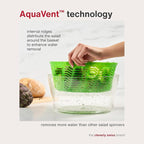Zyliss Swift Dry Salad Spinner Large - Plastic Lettuce Colander and Spinner - Vegetable and Fruit Washer and Dryer - Dishwasher Safe Produce Tosser and Salad Spinner - Green, Large