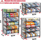 JKsmart 2-Tier Stackable Rack Organizer for Pantry, Adjustable Dispenser Holds Up to 88 Cans, Storage Holder for Various Ounces of Canned Drinks, Black, 3 Pack
