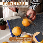 Kikcoin Plastic Cutting Boards for Kitchen, 3-Piece Large Cutting Board Set Dishwasher Safe Chopping Boards with Non-slip Feet and Juice Grooves, Blue
