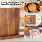 ENOKING Extra Large Magnetic Knife Block, 15.2-In Acacia Wood Knife Holder for Home Kitchen, Universal Knife Holder Stand with Strong Enhanced Magnets for Safe and Multifunctional Knife Storage