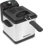 Elite Gourmet EDF1607# 800-Watt Mesh Basket 1.6 Quart / 6.5 Cup Oil Capacity, Electric Immersion Deep Fryer with Temperature Knob and Lid with View Window, stainless steel