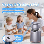 BRIOBITE Ice Cream Maker,Rechargeable Soft Ice Cream Machine with Low Noise,Compact for 1-2 Servings,Perfect for Sorbet,Gelato,Frozen Yogurt,Silver