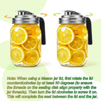 Mason Jar Pour Spout Lid Stainless Steel with Handle, Regular Mouth Pour Spout Flip Cap Lids for Mason Jars, Anticracking Leak Proof Seal Cover Airtight for Drinking Salad Dressing Food Storing(4PCS)