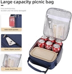Lovoeo Lunch box Lunch bag for men women Insulated Lunchbox Lunch bags for Work Picnic Travel (Navy blue)