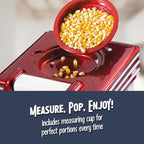 Nostalgia Retro Hot Air Popcorn Maker – 12 Cups Oil Free Popping – Countertop Machine with Measuring Cup – Healthy Snacks & Movie Nights – Red