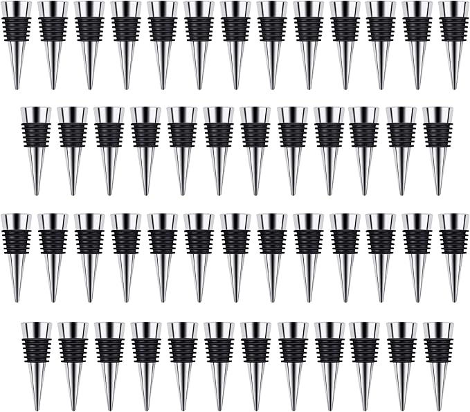 Wine Stopper, Reusable Decorative Bottle Stoppers for Kitchen, Bar, Gifts, Holiday Party, Wedding (50 Pack)