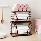 2 Pack Stackable Kitchen Organization,Counter Organizers and Pantry Organization for Home and Kitchen,Trash Bag Organizer Under Sink,Brown