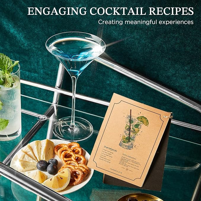 KITESSENSU Cocktail Shaker Set Bartender Kit with Stand | Complete 24-Piece Bar Set Cocktail Kit with All Bar Accessories, Gold