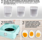 Nostalgia CLEC14AQ Retro Premium 14 Capacity Electric Large Hard-Boiled Egg Cooker, Poached, Scrambled, Omelets, Whites, Sandwiches, for Keto & Low-Carb Diets, Aqua