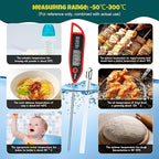 Copkim 6 Set Waterproof Food Thermometer for Water, Liquid, Candle and Cooking Digital Meat Thermometer with Long Probe Instant Read for Kitchen BBQ Grill Candy (Black,White,Red)