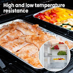 YLT WAX 9x13 Disposable Aluminum Foil Pans with Clear Lids (10 Pack), Durable Half Size Deep Extra Heavy Duty Food Containers for Baking, Cooking, Roasting, Heating or Steam Table