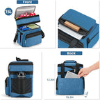 holuxer Insulated Lunch Bag & Lunch Box for Men - Double Deck Reusable Lunch Bag for Women Tote Cooler Bag Leakproof Soft Expandable - Large Lunchbox for Work/Adult/Picnic/Outdoor (Blue，15L)