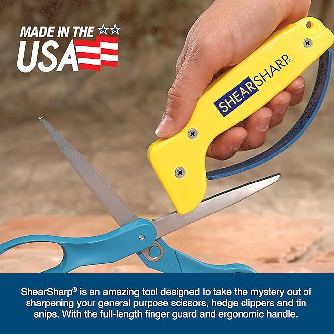 AccuSharp Hand-Held Carbide Blade Sharpener & ShearSharp Scissor Sharpener, Restores and Hones Straight & Serrated Knives, Revives the Edge of General Purpose Scissors