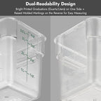 CURTA 8-Pack 6 Qt NSF Clear Polycarbonate Food Storage Containers with Red Lids - Square, Commercial-Grade, Freezer & Dishwasher Safe, Stackable