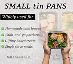 55 Pack - Small Foil Pans with Lids - To Go Food Containers with Lids 1lb Mini Aluminum Pans Freezer Safe Foil Take out Trays Heat proof Aluminum Meal Prep Containers 5.5x4.5x1.9 in