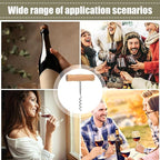 Stainless Steel T-Shape Manual Wine Opener | Professional Corkscrew | Easy Screw-in and Pull Cork Designed for Home and Outdoor Use Bar Tools and Drinkware Corkscrews and Openers Bar and Wine Tools