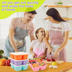 4 Pack Snack Containers Bento Box Adult Lunch Box,Meal Prep Container, Reusable Food Storage lunch Containers Stackable for Work, Travel and Gym (Pink, Orange, Green, Purple)