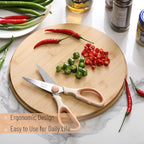 Mr. Pen- All Purpose Kitchen Shears with Protective Sheath, 8 Inch, Dishwasher Safe, Stainless Steel Food Scissors with Micro-Serrated Blades, Durable Utility Kitchen Shears, Cream & Tan
