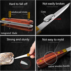 Oyster Shucking Knife,Oyster Knife,SPEENSUN Full Tang Not Easy to Break And Bend,More Secure with Oyster Shucking Glove ( 2Knife And 1Glove M )