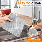 Silicone Trivet Mats 4 Heat Resistant Pot Holders Multipurpose Non-Slip Hot Pads for Kitchen Potholders, Drying mat, Jar Opener, Spoon Holder, Coaster(Nordic Grey)