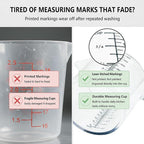 1 Cup Liquid Measuring Cup with Ounces, Food-Grade Plastic Measuring Cup with Permanent Laser-Etched Markings, Clear Single Measuring Cup