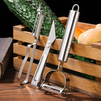 3PCS Set Multi-function Vegetable Peeler, Upgraded Stainless Steel Julienne Peeler, Carrot Potato Melon Fruit Peelers, Fruit Peeler Carrot Shredder Potato Peelers for Home Kitchen Gadget