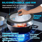 Universal Lids for Pots, Pans and Skillets, Fits 7", 8", 9", 10", 11", 12" Cookware, Universal Pan Lid and Pot Lid with Tempered Glass and Silicone Edging (2 Pack)