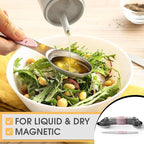 Spring Chef Stainless Steel Magnetic Measuring Spoons Set of 8 with Leveler, Dual Sided Teaspoon & Tablespoon Measuring Spoons with Strong Magnets, Kitchen Gadgets for Baking & Cooking - Pink Lemonade