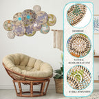 Tatuo 11 Pcs Boho Wall Basket Decor Bulrush Woven Wall Hanging Art Round Farmhouse Rustic Handmade Wicker for Summer Home, Bedroom, Living Room, Kitchen Decorations, Multi Sizes(Multicolour)