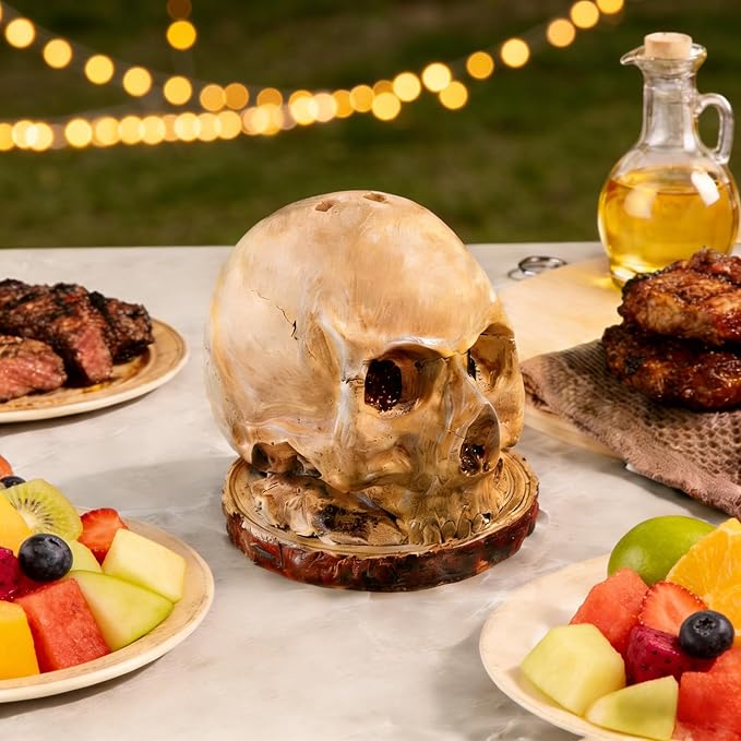 Skull Knife Holder for Kitchen Storage, Funny Skeleton Knife Holder, Creative Horror Kitchen Storage Head Rack, Skeleton Knife Stand for a Scary Party, Unique Fruit Storage Rack Decoration