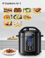 COMFEE’ 12-in-1 Electric Pressure Cooker, Instant Multi, Non-Stick Pot, Yogurt Maker, Rice Cooker, Slow, Sauté Steamer, Pressure Cooker 6 Quart Black