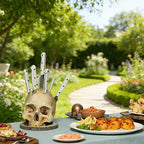 Skull Knife Holder for Kitchen Storage, Funny Skeleton Knife Holder, Creative Horror Kitchen Storage Head Rack, Skeleton Knife Stand for a Scary Party, Unique Fruit Storage Rack Decoration