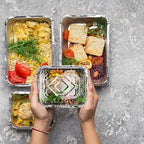 Stock Your Home 1 lb Small Aluminum Pans with Lids (50 Pack), Foil Pans with Clear Plastic Lids, Disposable Cookware & Takeout Trays for Restaurants & Catering