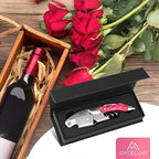 Waiters Corkscrew Wine Opener - Double-Hinged Fulcrum 3-In-1 Cork Screw Wine Bottle Opener Heavy Duty Stainless Steel & Resin Flamingo. Serrated Foil Cutter. Beer Opener. Magnetic Gift Box