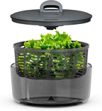Zyliss Easy Spin Salad Spinner - Fruit & Veggie Dryer - Produce Spinner & Cleaner for Salad Prep - Dishwasher-Safe Kitchen Essential - Non-Slip Bowl with Pull Handle - Grey Easy Spin Large