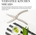 White Knife Set with Block – 14-Piece Forged Stainless Steel Knives with Triple Rivet Handles, Heavy-Duty Kitchen Shears, and Self-Sharpening Knife Block – Durable White Kitchen Accessories