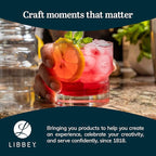 Libbey Newton Double Old Fashioned Glasses Set of 6, Sleek, Stackable Short Drinking Glasses, Lowball Cocktail Glasses for Anniversaries, Holidays