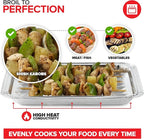 Stock Your Home Disposable Aluminum Foil Broiler Pan for Oven (25 Pack) Sheet Pans for Grilling, Roasting Rack, Trays with Ribbed Surface for BBQ Grill-Like Texture