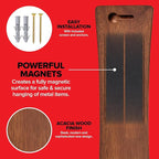 10 Inch Acacia Wood Magnetic Knife Holder with Multipurpose Use, Magnetic Knife Holders for Kitchen, Wooden Knife Rack, Magnet Strips for Knives & Metal Utensils, Tool Holder, Art Supply Organizer