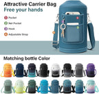DYSANKY 1 Gallon Water Bottle Insulated | Thickened Stainless Steel Vacuum Metal Water Jug | Portable Sports Large for Gym and Hiking with Straw, Carrier Bag, Handle Strap | BPA-Free 128 oz