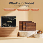 SMIRLY Walnut Wood Cutting Boards for Kitchen, Set of 3 with Holder Large - Small, Walnut Wooden Cutting Board Set with Deep Juice Grooves, Non Toxic Serving Tray, Perfect Mother's Day Gifts