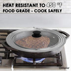 Universal Lid for Pots and Pans, Fits 11", 12" & 13" Diameter Cookware, Replacement Stainless Steel Skillets lids, Heat Resistant Frying Pan lid, Dishwasher Safe