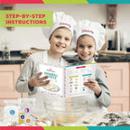 Baketivity Kids Baking Set, Meal Cooking Party Supply Kit for Teens, Real Fun Little Junior Chef Essential Kitchen Lessons, Includes Pre-Measured Ingredients (Baketivity Kit, Snowball)