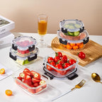 Liuruiyu 12 Pack Glass Food Storage Containers with Lids, Meal Prep Containers, Airtight Bento Boxes with Leak Proof Locking for Microwave, Oven, Freezer and Dishwasher, BPA Free