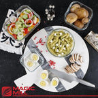Magic Mill Premium Borosilicate Glass Food Storage Containers with lids Set | 24pc Sets with 12 Bowls & 12 Airtight Locking Lids for Lunch & Meal Prep, Safe for Oven, Freezer, Dishwasher, BPA-Free