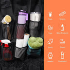 NiHome 28-Pocket Over-the-Door Organizer for Stanley Cups, Large Tumblers, Water Bottles, Travel Mugs, Lids, Space-Saving Elastic Mesh Bottle Holder for Kitchen, Pantry, RV, Cabinet Doors (Black)