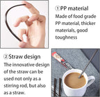Coffee Stirrers Sticks 400 Individually Wrapped 6.7in，Disposable coffee straw stirring rod，Coffee Straw，Disposable Plastic Drink Stirrer Sticks Health and Safety Three-hole coffee straw